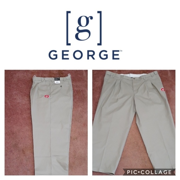 george pleated khaki pants